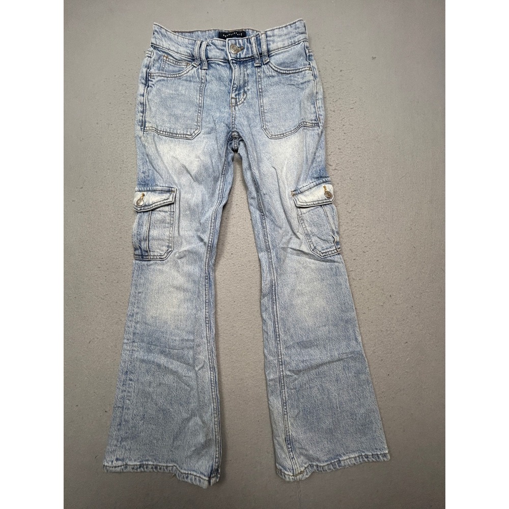 Aeropostale Utility Jeans Cotton Spandex Light Wash Size 00S W26 Womens